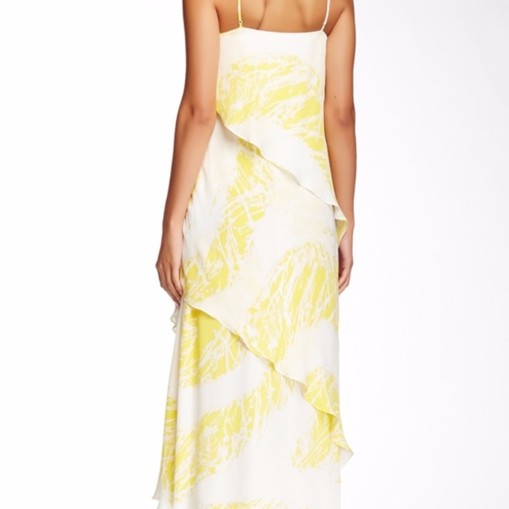 Halston Heritage Yellow Halter Silk Maxi Dress - Picture 2 of 3